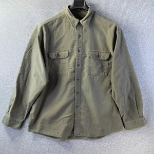 VTG Eddie Bauer Shirt Men Extra Large XL Green Flannel Casual Button Down Pocket - Picture 1 of 13