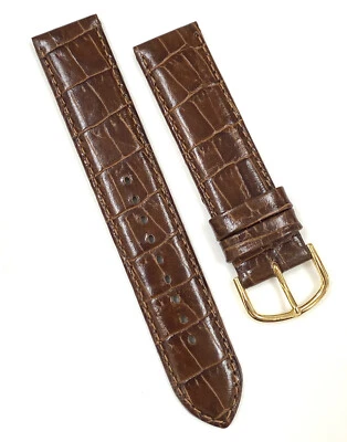 Correa de reloj Michael Kors genuina de 20 mm x 20 mm de cuero marrón grano de cocodrilo Foto 1 de 4