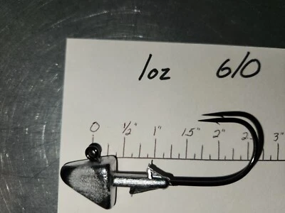 TCI JIGS 15 1oz S9 Shad Head Jigs on HD Mustad 4/0 5/0 6/0 7/0 or 8/0 BLN Hooks