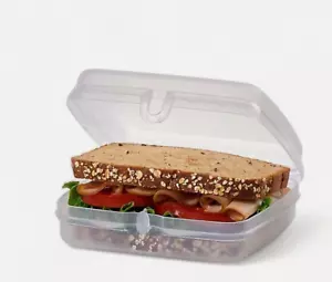 2 Tupperware Sandwichhalter Klappverschluss Buntstifte Basteln transparent matt weiß Neu - Bild 1 von 3