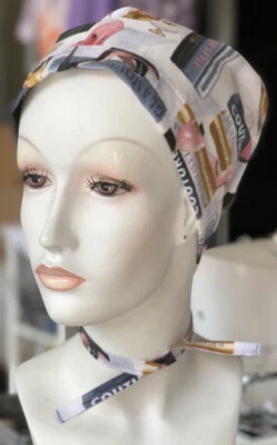 Parisian Style Pattern Fashion Look Glamour Couture Scrub Hat - Image 1 of 4