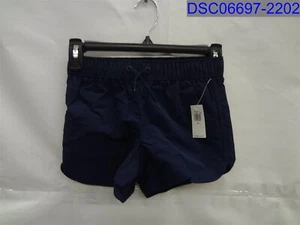 Old Navy Girls Medium Navy Blue Dolphin-Hem Board Shorts With Drawstring - Picture 1 of 9
