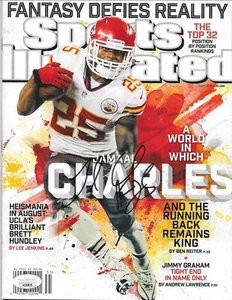 KANSAS CITY CHIEFS JAMAAL CHARLES SIGNED SPORTS ILLUSTRATED JULY 2014 JSA COA - Picture 1 of 2
