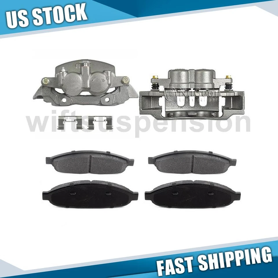 Front Brake Calipers & Brake Pads for 2004 2005 2006 2007 Chrysler Pacifica Foto 1 de 4