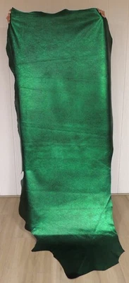 VERDE METÁLICO Cuero de Vaca para Joyería Ropa Gorros Tapicería Bolsos Foto 1 de 3