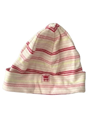TCM Bonnet Fille Rose Blanc Rayé Coton - Photo 1/2