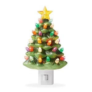 Ceramic Green Christmas Tree Plug-in Decorative Night Light - Picture 1 of 1