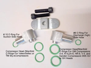 GM DUAL PORT 'SWIVEL'  ADAPTER KIT WITH 5/8" PILOTS 8-10 O RING FITTINGS A6 & R4 - Picture 1 of 4