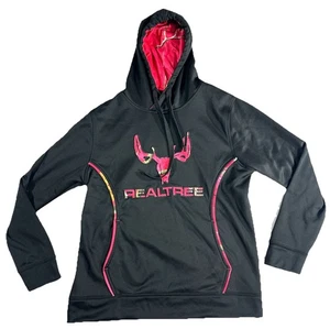 Sudadera con capucha para mujer Realtree by Cottonwood Canyon pequeña negra rosa camuflaje logotipo pulóver - Imagen 1 de 7