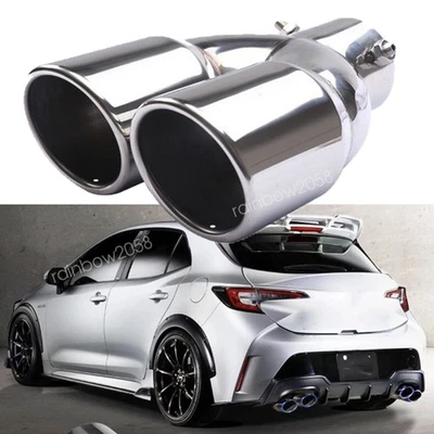 Rear Car Dual Exhaust Pipe Tail Muffler Tip Throat Tailpipe For Toyota Corolla - Image 1 of 4