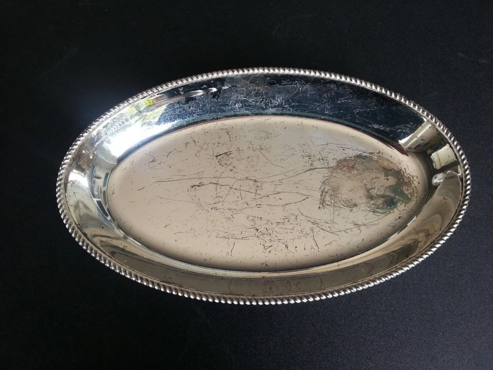 WMF Kordelschale Dekor Versilbert Oval Bienenkorbmarke 25,2x15,2cm + 063 - Bild 1 von 1