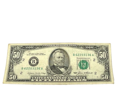 U.S. 1995 $50 FEDERAL RESERVE NOTE, CRISP, S/N B 62203136 A (#499) - Image 1 of 2