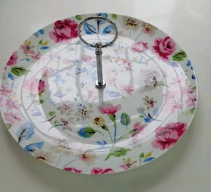 Cath Kidston Cake Stand Pressed Flowers/Ivory Boxed. Part of Afternoon Tea Set - Picture 1 of 9