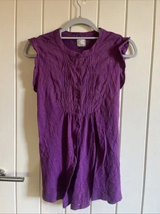 TOPSHOP Maternity top size 12 Purple Buttons Shirt Sleeveless Tie Blouse Shirt - Picture 1 of 5