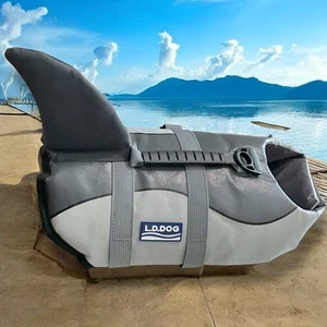 L.D.Dog Life Jacket Shark Life Vest Sz Small 15” Professional Pet Dog Swimming - Picture 1 of 8