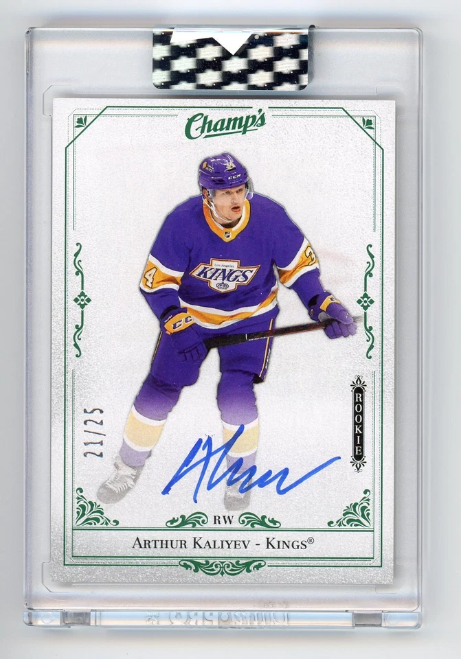 2020-21 Upper Deck Clear Cut Rookie Champs Green Auto RC Arthur Kaliyev /25 - Image 1 of 1
