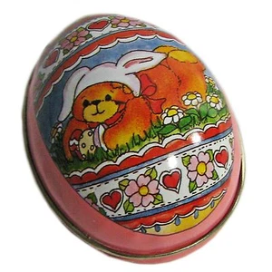 Huevo de Pascua vintage rosa Lucy Rigg lata de huevo de peluche - Imagen 1 de 12