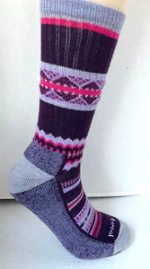 SmartWool Lana Merino Unisex XL Todos los días nevado en suéter calcetines púrpura rosa - Imagen 1 de 7