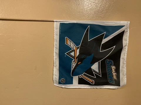 Vintage Wincraft Sports Made in USA San Jose Sharks NHL souvenir Flag Handheld Cover