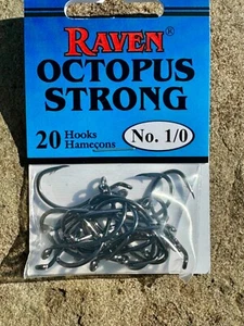 Raven Octopus Hooks, One 20 Pack, Size # 1/0 - Picture 1 of 2