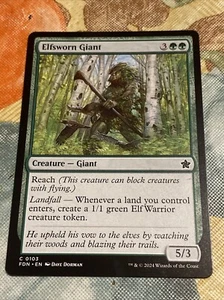 ELFSWORN GIANT ~ CREATURE-GIANT, COMMON, #103, GREEN, FOUNDATIONS - Picture 1 of 1