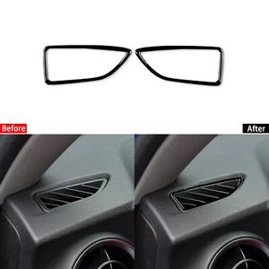 Piano Black Dashboard Side Air Vent Outlet Cover For Alfa Romeo Stelvio 2016-22 - Picture 1 of 9