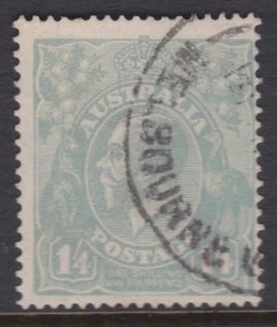 Australia 1'4 KGV Turquoise Single WMK REF: KTA267 - Picture 1 of 1