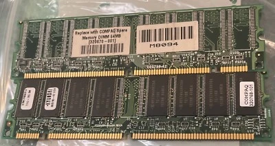 2 COMPAQ MEMORY 64MB 320768-101 M9054 LG GMMT2649233 - Image 1 of 2