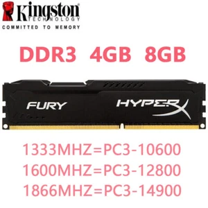 HyperX FURY DDR3 4GB 8GB 16GB 32GB 1333 1600 1866 Desktop RAM Memory DIMM 240pin - Picture 1 of 28
