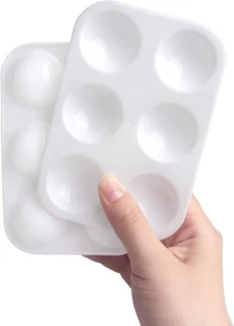 8 PCS White Plastic Paint Tray Palettes, Watercolor Palette Painting Tray for Pa - Picture 1 of 12