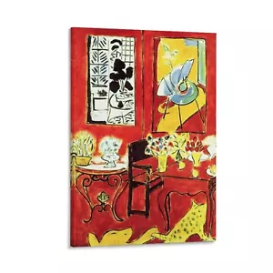 Large Red Interior Canvas Poster Wall Art Decoration Home Decor Living Room - Picture 1 of 13