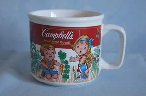 Vintage Campbell Soup Mug 1997 By Westwood Kids Gardening Scene M'm! M'm! Good! - Picture 1 of 6
