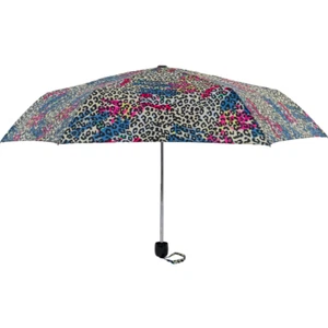 Ladies Umbrella Compact Leopard Print X-Brella Manual Opening with Cover NEW - Picture 1 of 5