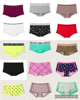 VICTORIAS SECRET ROSA LOGO BOYSHORT PANTY ROPA INTERIOR. Nuevo con etiquetas Foto 1 de 4