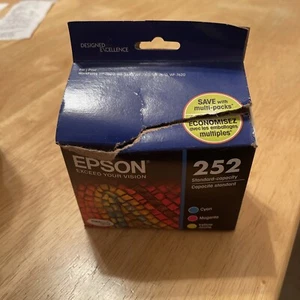 EPSON 252 (T252520-S) TRICOLOR INK CARTRAGE NEW OPENED PACKAGE UNUSED INK NEW - Picture 1 of 2