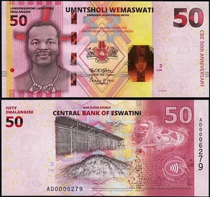 Eswatini (Swaziland) 50 Emalangeni 2024, UNC, Comm. 50'th Ann. AD 000****, P-NEW - Picture 1 of 3
