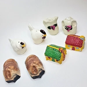 Unique & Unusual Handmade Vintage Mixed Lot of 4 Salt & Pepper Shaker Sets - Picture 1 of 11