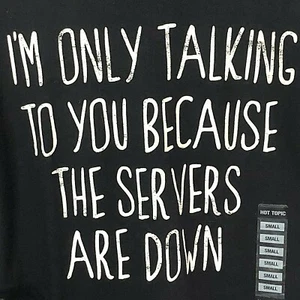NUEVA Camiseta Gráfica Black Matter Negra S Divertida Computadora Nerd Antisocial Hot Topic - Imagen 1 de 5