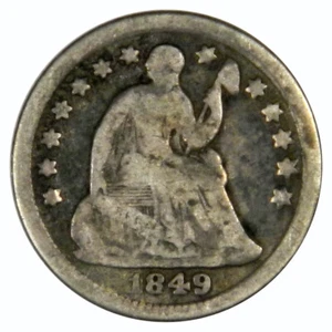 1849-O SEATED LIBERTY HALF DIME ~ SOLID VG/FINE ~ PRICED RIGHT! - Picture 1 of 2