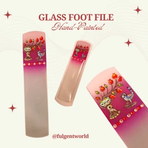 Hand-Painted Glass Foot File | Unique Handmade Gift - Picture 1 of 7
