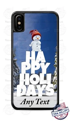 Lindo muñeco de nieve personalizado para teléfono Felices Fiestas para iPhone Samsung Foto 1 de 4