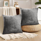 Crushed Velvet  Corduroy Cushion Covers 18 x 18 Large Sofa Bed Square Pillows UK