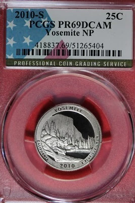 2010 S PCGS PR69DCAM YOSEMITE WASHINGTON QUARTER #B48968 - Image 1 of 2