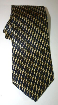 Pierre Cardin Paris Men's Tie Silk Dark Blue and Gold - Image 1 of 3
