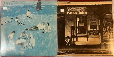2x-Elton John New and Sealed Vinyl LP Tumbleweed Connection Blue Moves! Foto 1 de 2