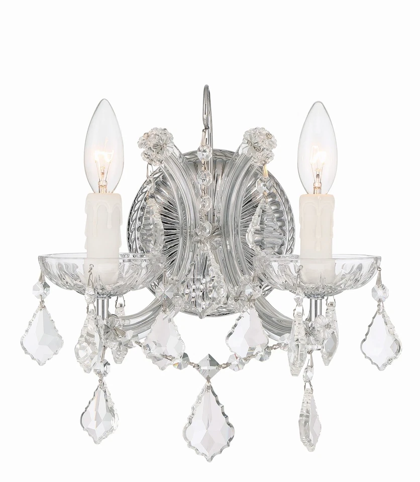 Crystorama Lighting Group 4472-CL-MWP Maria Theresa 2 luces 13" - Cromo Foto 1 de 2