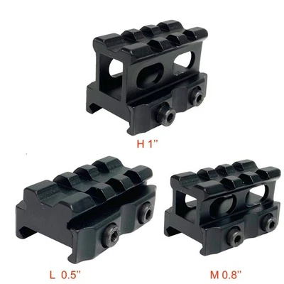 TPO 3 Slots Riser Mount for Red Dot- Low/ Medium/ High profile Weaver Picatinny Rail