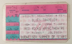 Blues Traveler 1994 Concert Ticket Stub, Red Rocks Amphitheater July 4 Laminated - Picture 1 of 2