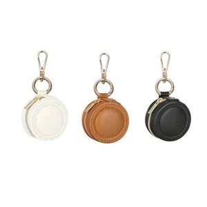 Miniature PU Leather Jewelry Holder Box Keychain For Rings Earrings Necklaces - Picture 1 of 11