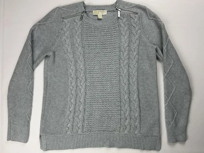 Michael Michael Kors серый кабель вязаный свитер молнии плечи женщин средний - Изображение 1 из 4